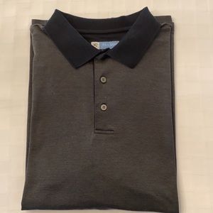Jos. A. Bank Leadbetter Preppy Casual Golf Black and Gray Polo Shirt size M